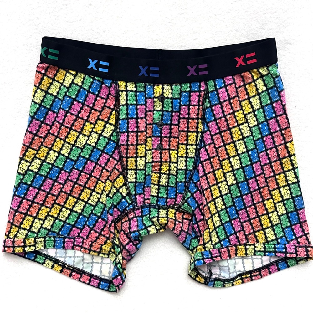 TomboyX S Rainbow Gummy Bear Boxer Briefs Pocket Fly Cotton Underwear Small